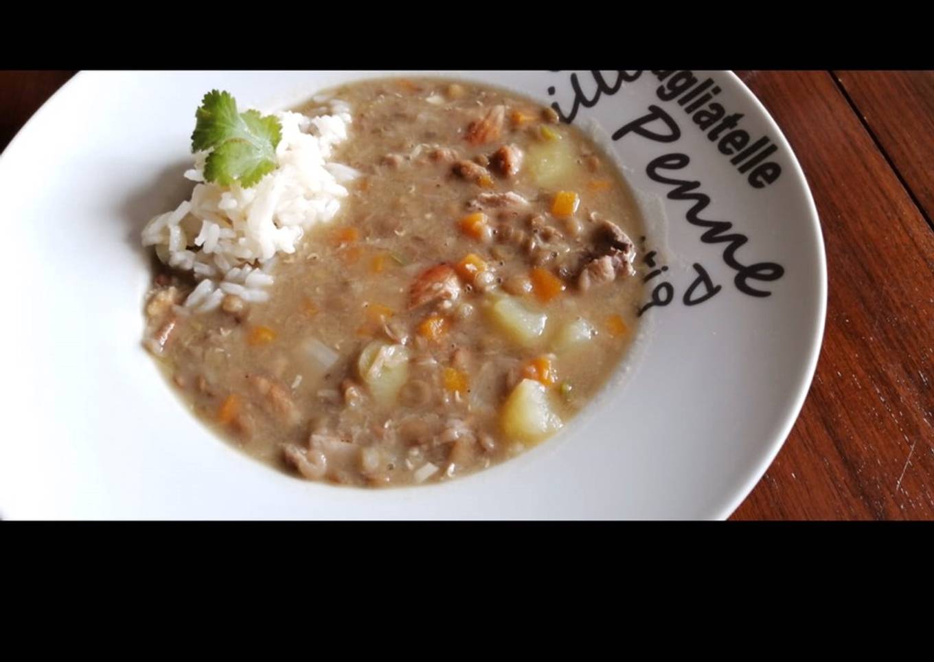 Lentejas con chuleta de lomo cerdo - cocina de aprovechamiento