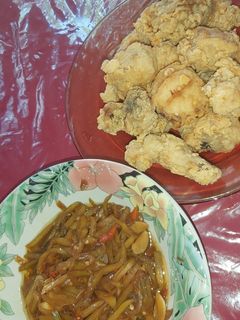Foto resep Tumis Kates kecap & Ayam goreng tepung