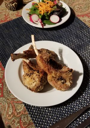 A picture of Mustard Breaded Lamb Crown Roast.