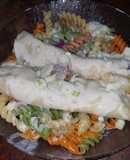 Canelones en salsa blanca con fideo