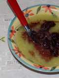 Sopa dulce de melón con salsa de vino tinto y uvas (ideal para Pascua)