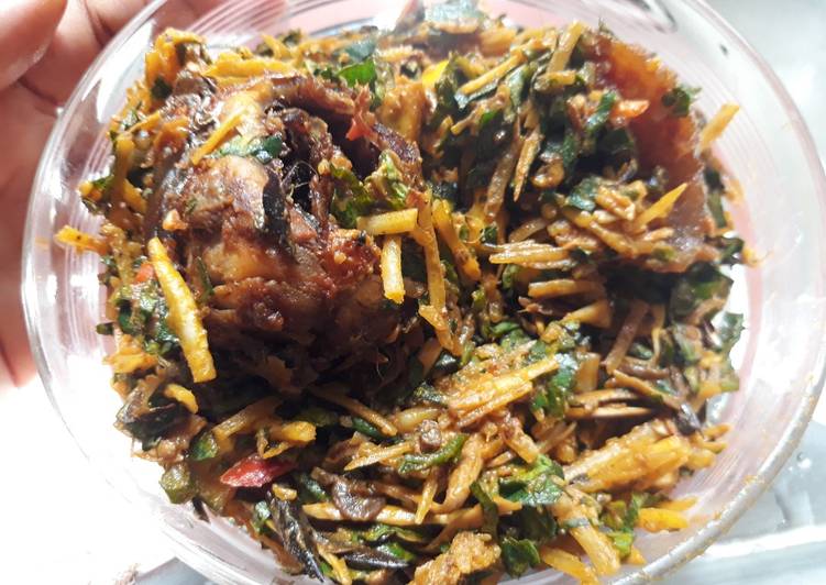 Abacha and ugba with smoked fish