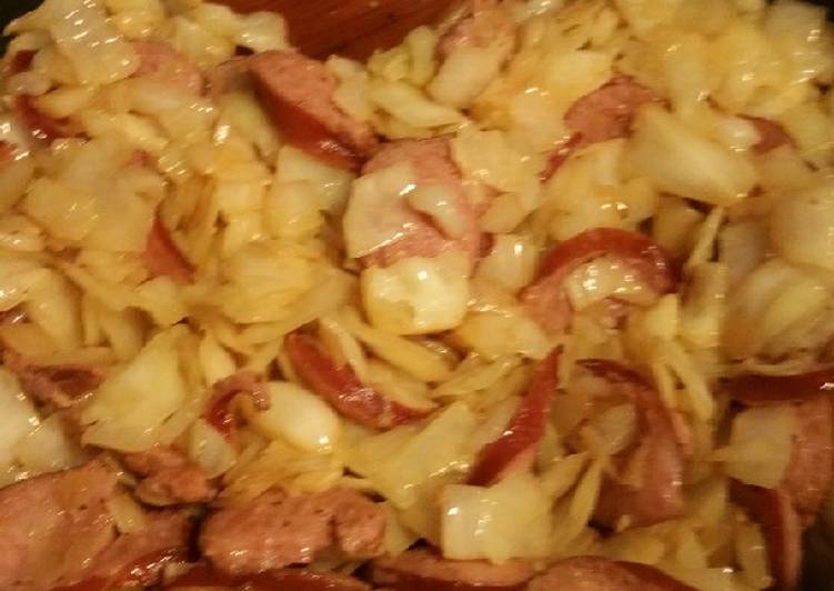 Steps to Make Favorite Fried Cabbage with Kielbasa