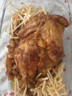 عکسی از دستور خوراک مرغ و سیب زمینی