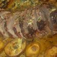 Colita de cuadril al verdeo con papas al horno (tres cocciones)