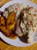 Pechuga de pollo rellena en salsa Carbonara