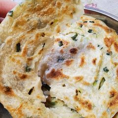 Green onion pancakes A picture of Green onion pancakes.