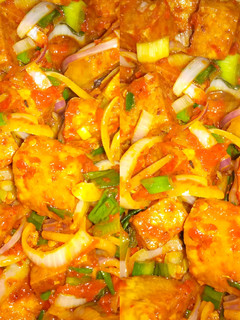 A picture of Stir fry soya beans cake (awara).