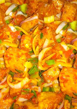 A picture of Stir fry soya beans cake (awara).