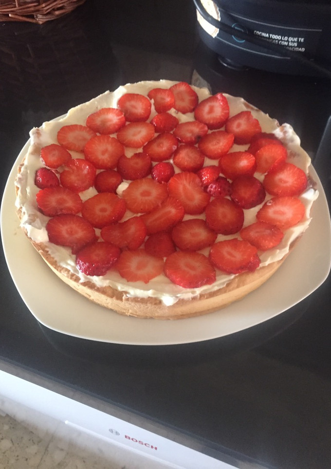 Una foto de Tarta de Mascarpone y fresa
