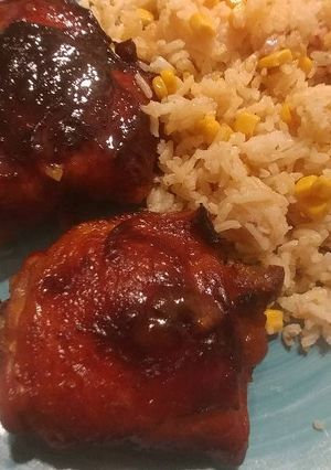 Una foto de POLLO barbecue al horno