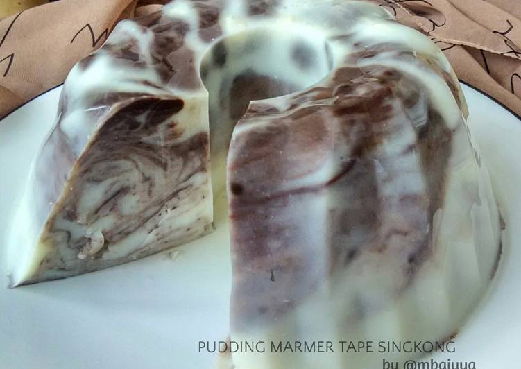 Bagaimana Menyiapkan Pudding Marmer Tape Singkong Anti Gagal
