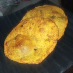 A picture of Leftover hare pyaza ki poori.