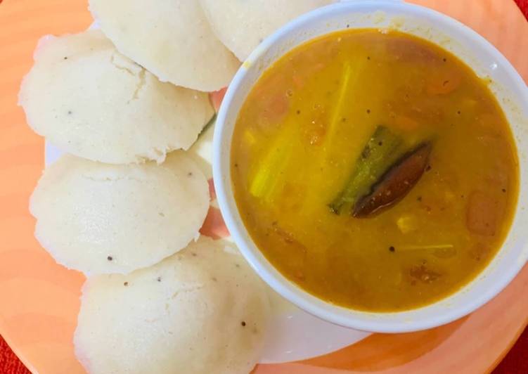 Simple Way to Prepare Homemade Rava idli sambhar