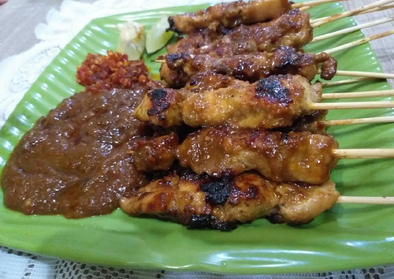 Sate ayam saos kacang