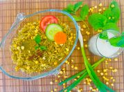 A picture of green biryani