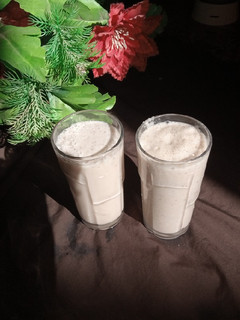 A picture of Watermelon+Banana milkshake.