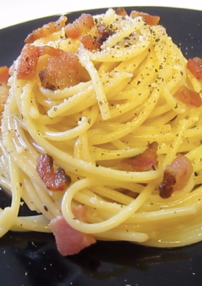 Una foto de Spaghetti a la carbonara – Receta auténtica italiana