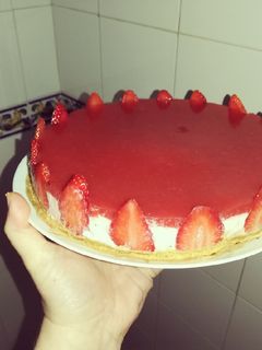 Una foto de Tarta mousse de fresas