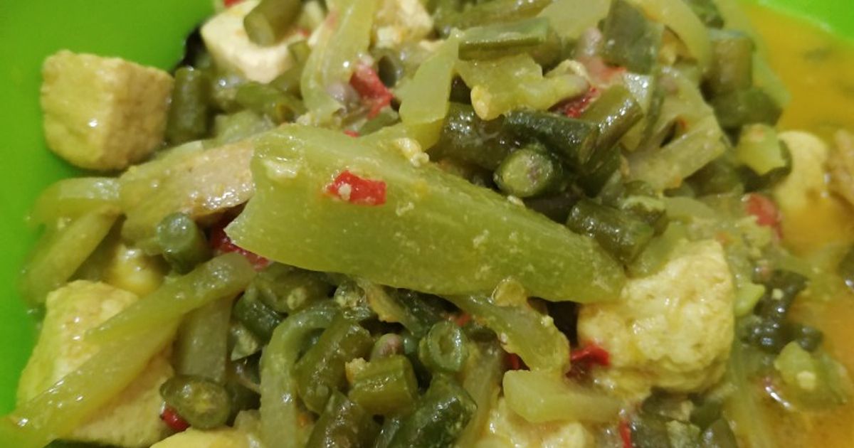 Menu Buka Puasa Sayur labu + kacang panjang + Tahu Kuning #20