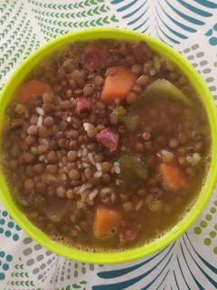 Una foto de Lentejas con arroz