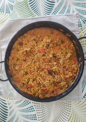 Una foto de Paella de secreto ibérico