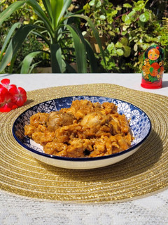 Una foto de Cubos de pollo teriyaki