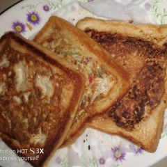 A picture of Special fried bread with egg.