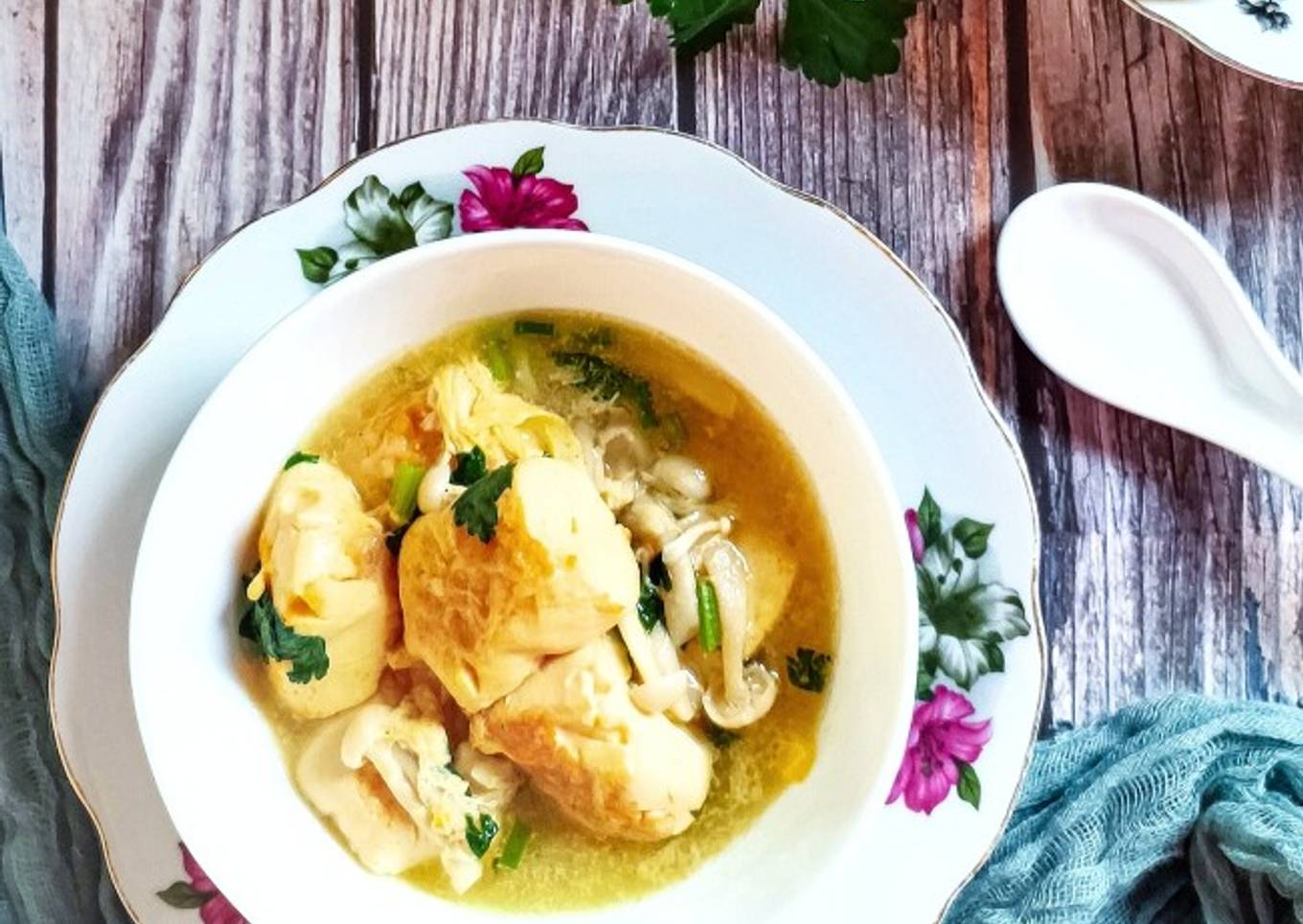 Sup Tauhu Telur Mudah, Ringan dan Sedap