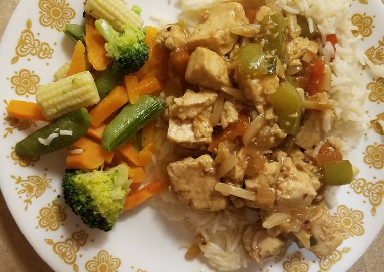 Recipe of Delicious Vegan Teriyaki Tofu with Rice