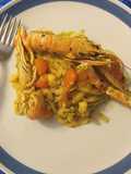Taglierini freschi datterini gialli e scampi