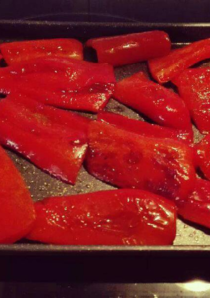 Una foto de Asado de pimientos tradicional