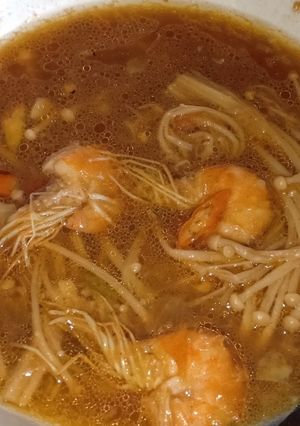 Foto resep Tumis jamur enoki saos pedas