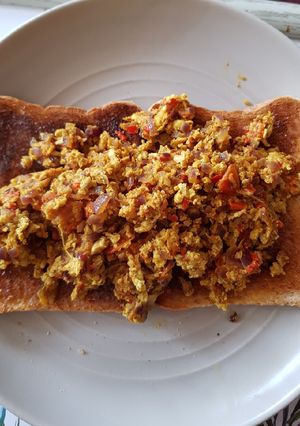 A picture of Indian style scrambled eggs.