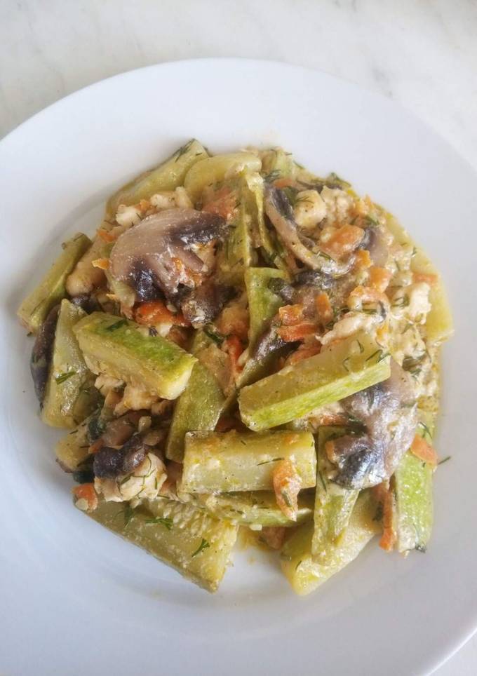 Кабачки с грибами