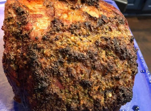 A picture of Roasted Prime Rib with fresh herb rub (half the salt).