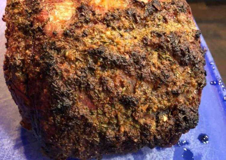 Recipe of Quick Roasted Prime Rib with fresh herb rub