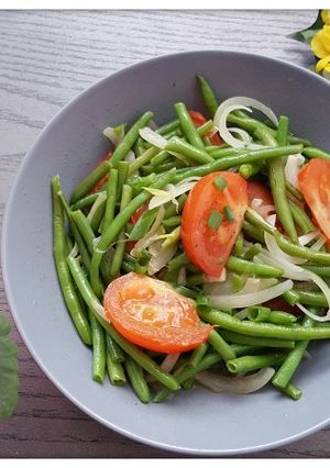 Hình của món Đậu đũa xào hành tây và cà chua 🍅.