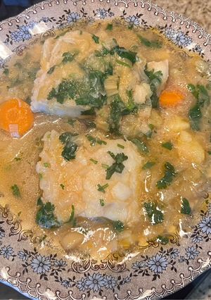 Una foto de Porrusalda con Bacalao