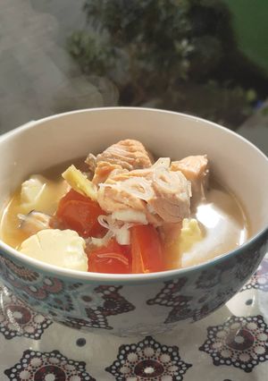 Foto resep Sup ikan salmon