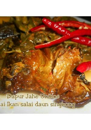 Foto resep Gulai Ikan Salai daun singkong