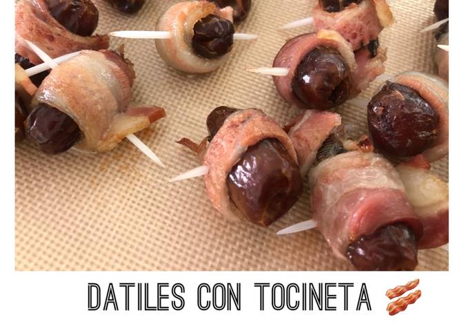 Dátiles con tocineta Receta de Veronica Mudadel- Cookpad