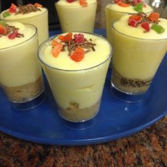 A picture of Mango Cheesecakes.