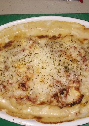 Una foto de Coliflor con bacon y bechamel