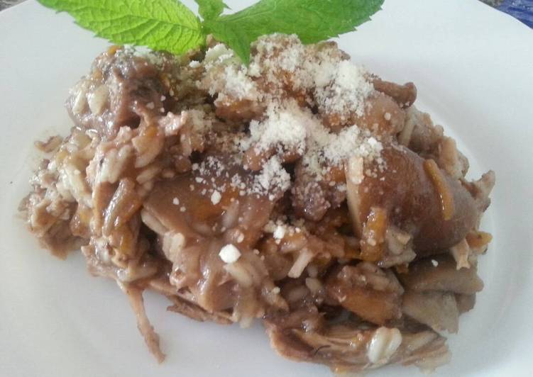 Risotto de conejo y setas