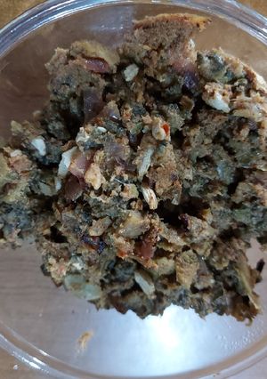 A picture of Karela sabji for picnic or travel (konkani style).