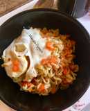 Vegetable Indomie with poached egg#kano