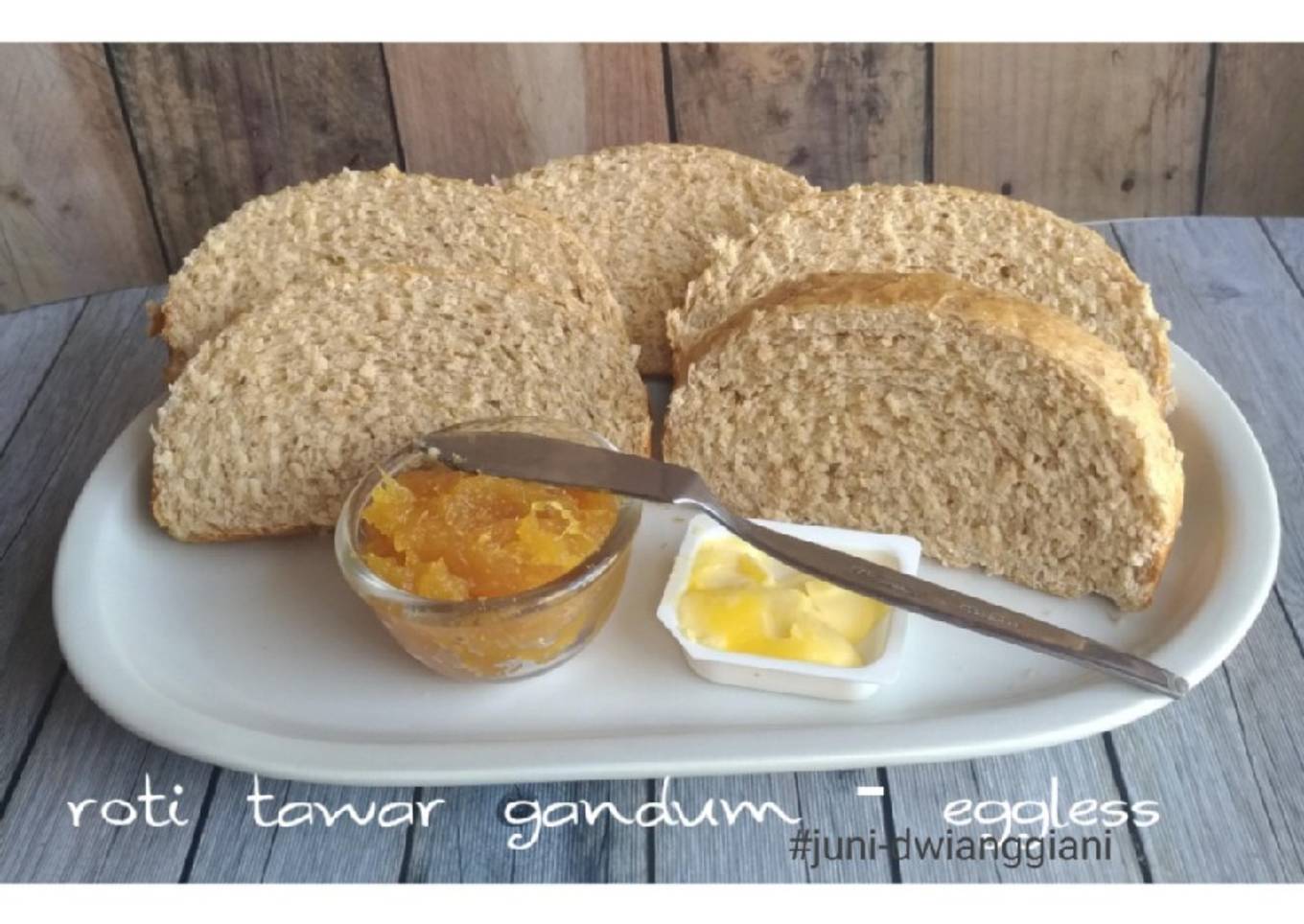 Roti tawar gandum (eggless)