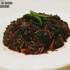 A picture of Chaulai/Bhatua/Lal bhaji ki sabzi.