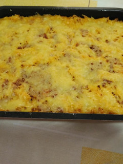 Una foto de Macarrones a la boloñesa al horno